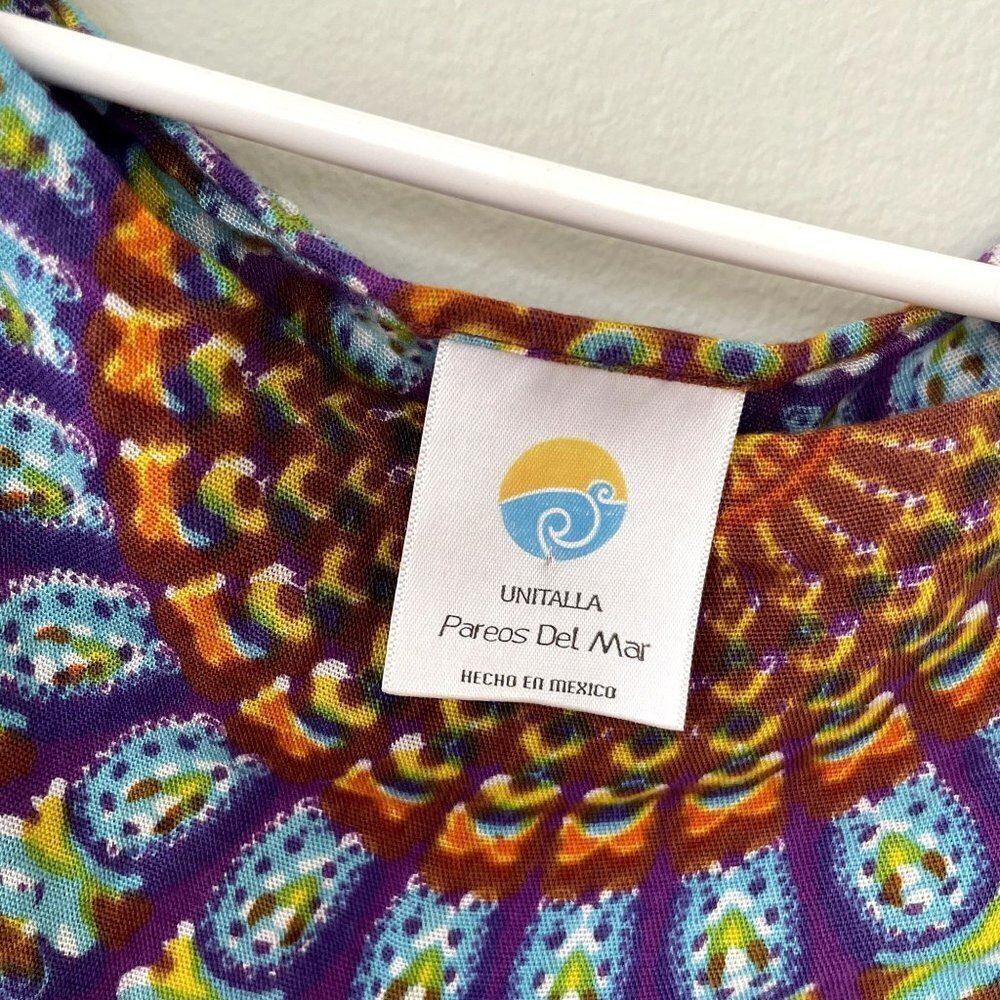 colorful breezy boho style flowy top lightweight comfortable women one size - Picture 3 of 4
